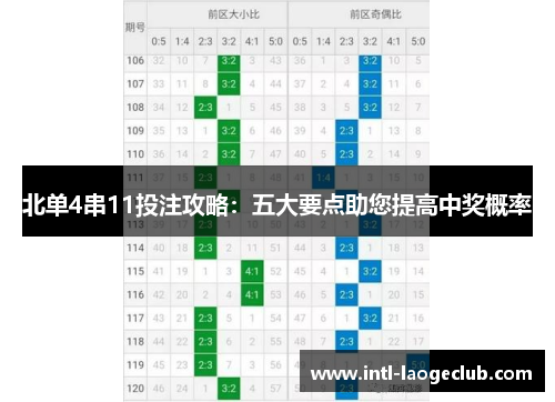 北单4串11投注攻略：五大要点助您提高中奖概率