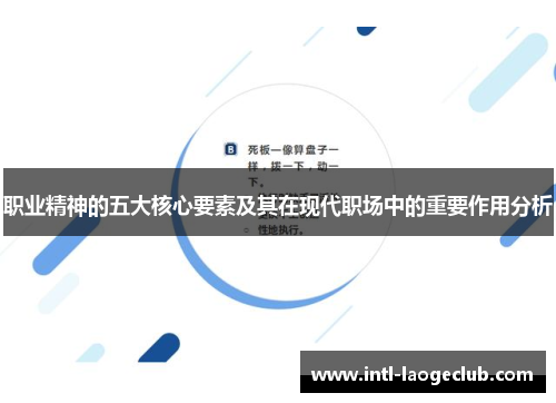 职业精神的五大核心要素及其在现代职场中的重要作用分析